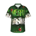 thumbnail image 1 of Fuzoiu Merry Christmas Print Hawaiian Shirt for Men, Summer Beach Casual Short Sleeve Button Down Shirts, Men’s Beach Summer Shirts with Pocket,Large, 1 of 7