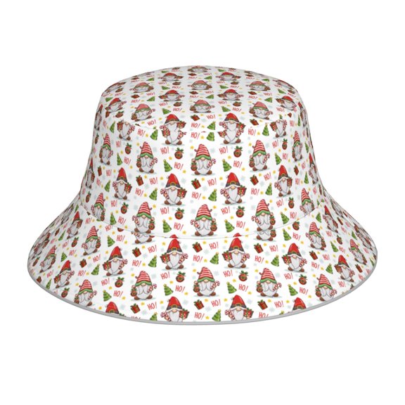 Fuzoiu Merry Christmas Santa Print Reflective Bucket Hat,Outdoor Hat for Men and Women,Bucket Hat for Travel Fishing Hunting Summer Camp