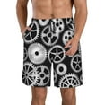thumbnail image 1 of Fuzoiu Metallic Gears Print Men's Beach Shorts,Men's Swim Trunks,Quick Dry Board Shorts with Pockets,Men's Bathing Suits for Surfing, Running, and Casual Wear-X-Large, 1 of 6