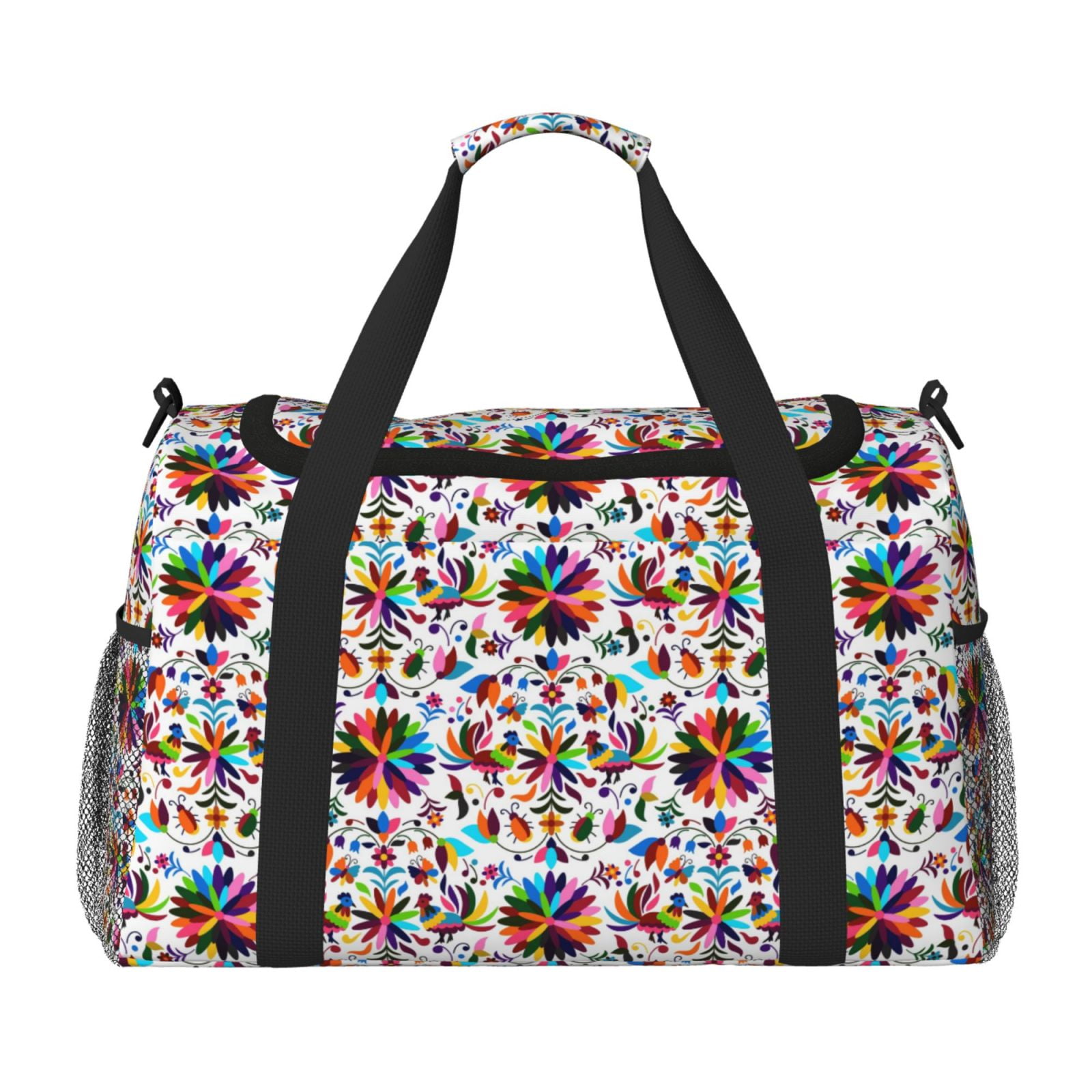 Fuzoiu Mexican Bright Style Print Travel Duffle Bag,Carry On Tote Bags,Duffel Bag,Sport Gym Bag, Hospital Bag for Labor and Delivery, Overnight Bag,Luggage Bag