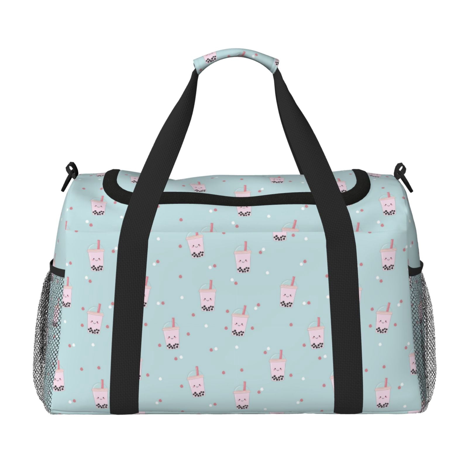 Fuzoiu Milk Tea1 Print Travel Duffle Bag,Carry On Tote Bags,Duffel Bag,Sport Gym Bag, Hospital Bag for Labor and Delivery, Overnight Bag,Luggage Bag