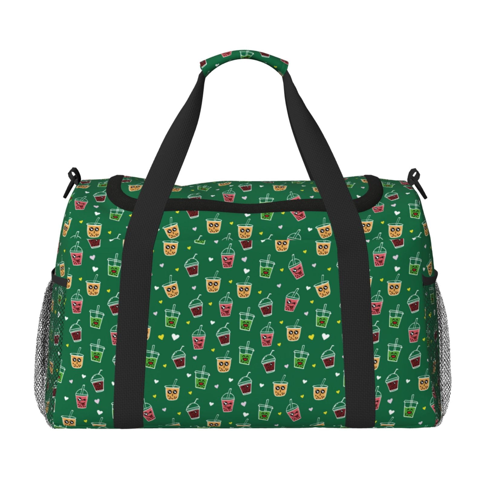 Fuzoiu Milk Tea3 Print Travel Duffle Bag,Carry On Tote Bags,Duffel Bag,Sport Gym Bag, Hospital Bag for Labor and Delivery, Overnight Bag,Luggage Bag