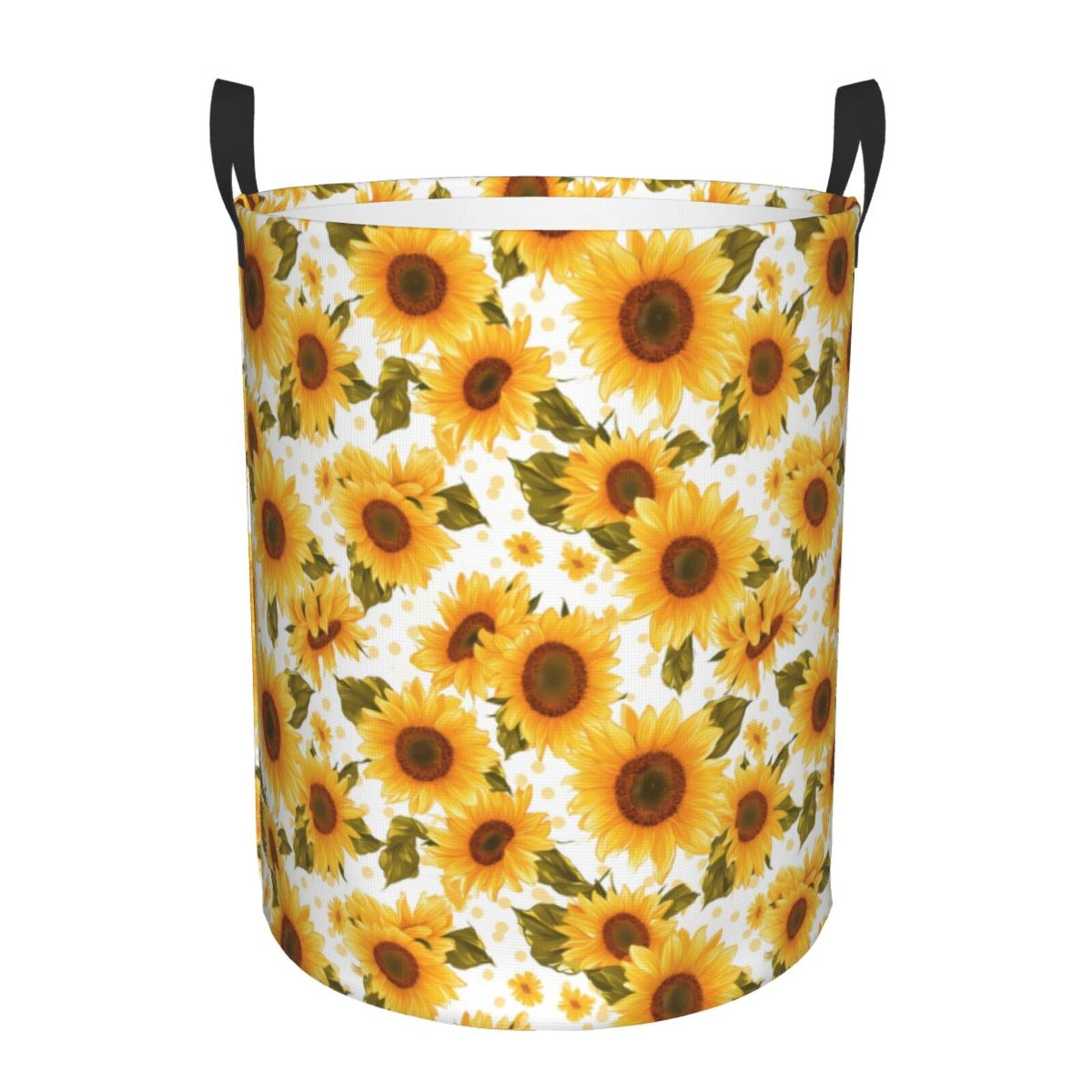 Cheerful Sunflower Quilted Laundry Basket NCU0NNT1071