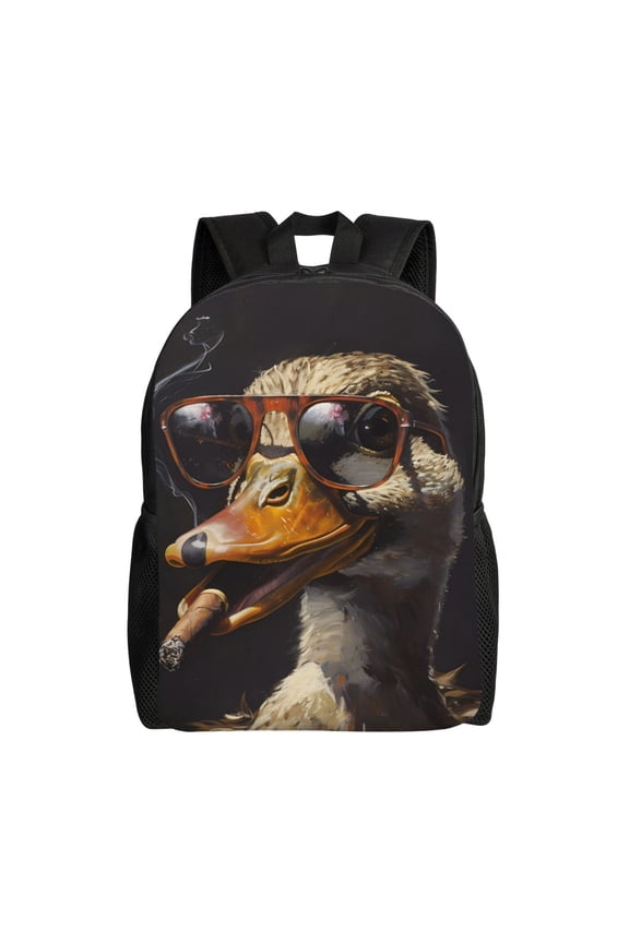 Modern Funny Duck Print Laptop Backpack,Work Business Backpacks, Large Capacity Nurse Bag College Bookbag for School, Waterproof Casual Daypack for Travel