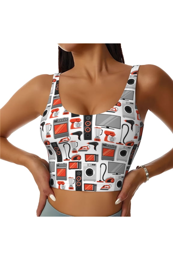 Modern Life Print Women's Sports Vest,U-Back Sports Tank,Gym Vests,Athletic Sleeveless Shirts,Exercise Undershirts,Yoga, Gym, and Dance Wear-