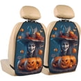 thumbnail image 1 of Fuzoiu Modern Style Pumpkin Witch Print 2 Pack Kick Mat Back Seat Protector With 3 Storage Pockets, Universal Car Seat Back Organizer For Kids Pets, Waterproof Backseat Protector For Most Car, 1 of 8