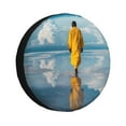 thumbnail image 1 of Fuzoiu Monk Walking On Water Print Universal Spare Tire Cover with Buckle Strap, Waterproof Wheel Covers for Jeep, Trailer, RV, Truck and All Car-14 inch, 1 of 6