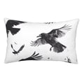 thumbnail image 1 of Fuzoiu Monochrome Flying Ravens Print Pillow Case with Hidden Zipper,Pillow Covers,Soft and Comfortable Pillowcase-20"x30", 1 of 6