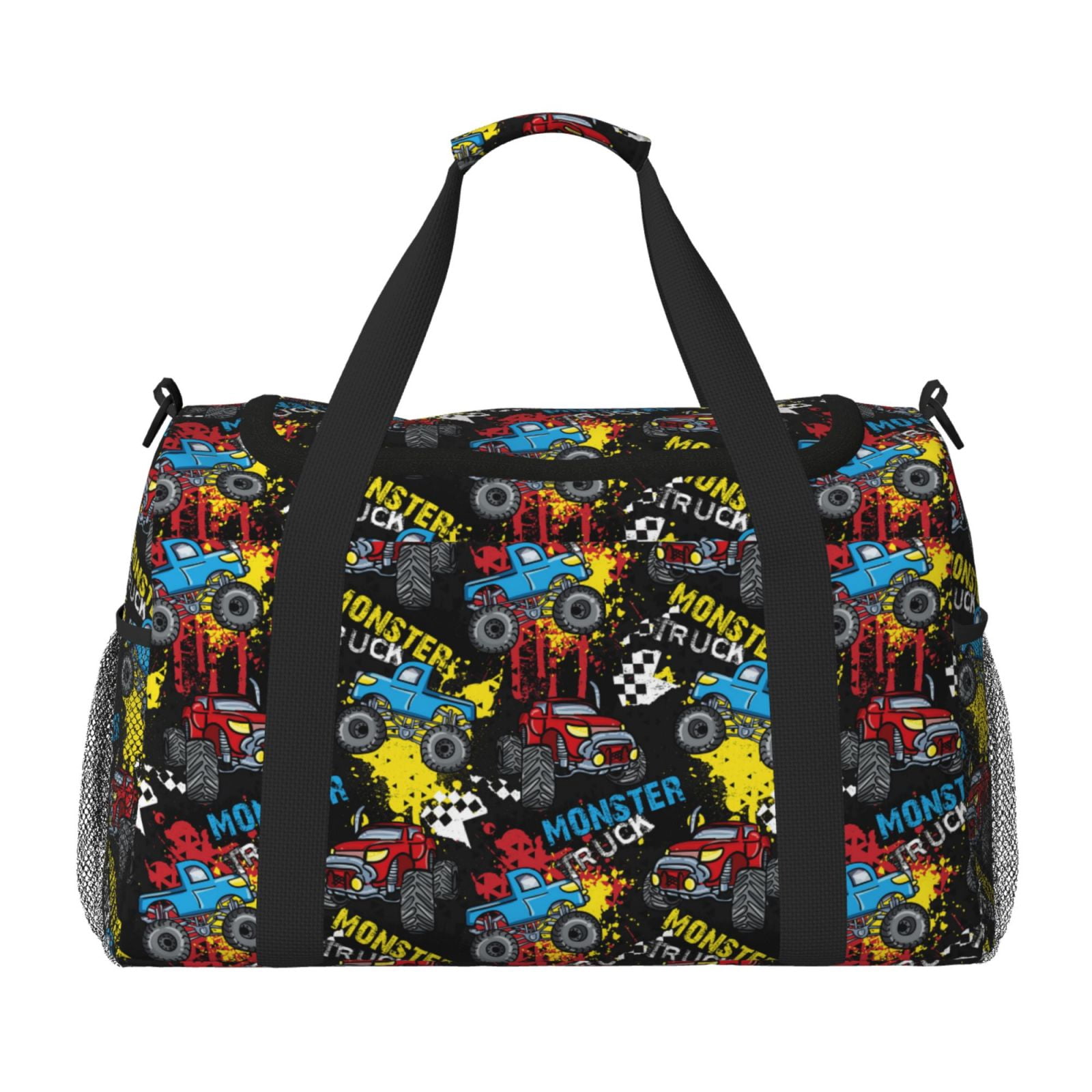Fuzoiu Monster Car Print Travel Duffle Bag,Carry On Tote Bags,Duffel Bag,Sport Gym Bag, Hospital Bag for Labor and Delivery, Overnight Bag,Luggage Bag