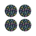 thumbnail image 1 of Fuzoiu Monster Pizza Print Leather Coasters Set,Drink Coasters Set of 4,for Tabletop Protection, Durable PVC Coasters,Home Décor and Housewarming Gift-Round Shape, 1 of 6