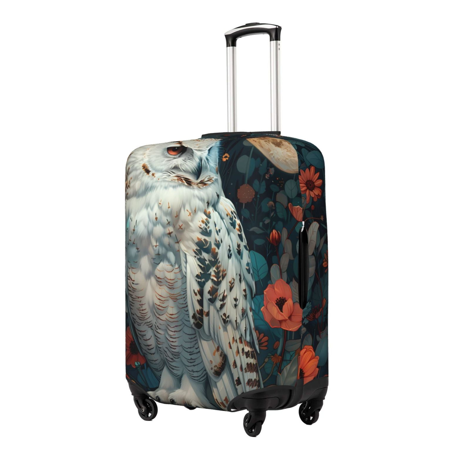 White Cute Daisy Pattern Print Luggage Cover Protector