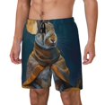 thumbnail image 1 of Fuzoiu Moon Night Sky Cute Rabbit Print Men's Swim Shorts,Quick-Dry Double-Layer Swim Trunks,Board Trunks,Beach Shorts Swimwear Bathing Suits-Large, 1 of 6