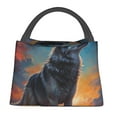 thumbnail image 1 of Fuzoiu Moonlit Night Sky Wolf Print Portable Insulation Lunch Bag,Large Lunch Box,Container Reusable Leakproof Tote for Work, Travel, and Outdoor Activities, 1 of 6
