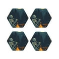 thumbnail image 1 of Fuzoiu Moonlit Skeleton Campfire Print Leather Coasters Set,Drink Coasters Set of 4,for Tabletop Protection, Durable PVC Coasters,Home Décor and Housewarming Gift-Hexagon, 1 of 6