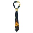 thumbnail image 1 of Fuzoiu Moonlit Skeleton Campfire Print Men's Necktie,Business Necktie,Mens Ties for Business Wedding Graduation, 1 of 7
