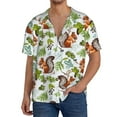 thumbnail image 1 of Fuzoiu Mosaic Forest Squirrel Print Men's Casual Short,Men's Short Sleeve Shirt,Mens Casual Button Down Shirts,Cuban Collar Summer Shirt for Beach, Vacation, and Outdoor Activities-Large, 1 of 5
