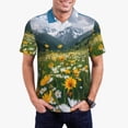 thumbnail image 1 of Fuzoiu Mountain Daisy Meadow Print Men's Polo Shirts Short Sleeve,Golf Shirts for Men,Mens Golf Shirt Moisture Wicking Quick-Dry-Medium, 1 of 6