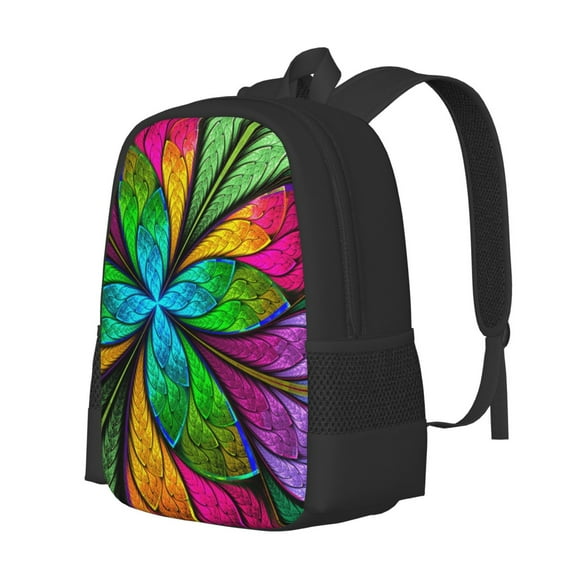 Fuzoiu Multicolored Beautiful Flower Print Large Capacity Backpack,Travel Backpack,Laptop Bag,College School Rucksack Bag,for School, Travel & Outdoor Activities