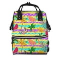 thumbnail image 1 of Fuzoiu Multicolored Tropical Print Diaper Bag Backpack,Baby Essentials Travel Tote,Multi function Waterproof Diaper Bag, Travel Essentials Baby Bag - Unisex, 1 of 6