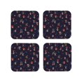 thumbnail image 1 of Fuzoiu Mushrooms3 Print Leather Coasters Set,Drink Coasters Set of 4,for Tabletop Protection, Durable PVC Coasters,Home Décor and Housewarming Gift-Square, 1 of 6
