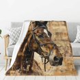 thumbnail image 1 of Fuzoiu Musical Horse Vintage Collage Print Flannel Throw Blanket,Light Weight Warm Decorative,Throw Blanket Cover for Sofa, Couch, Bedroom,Travel-60"x50", 1 of 6