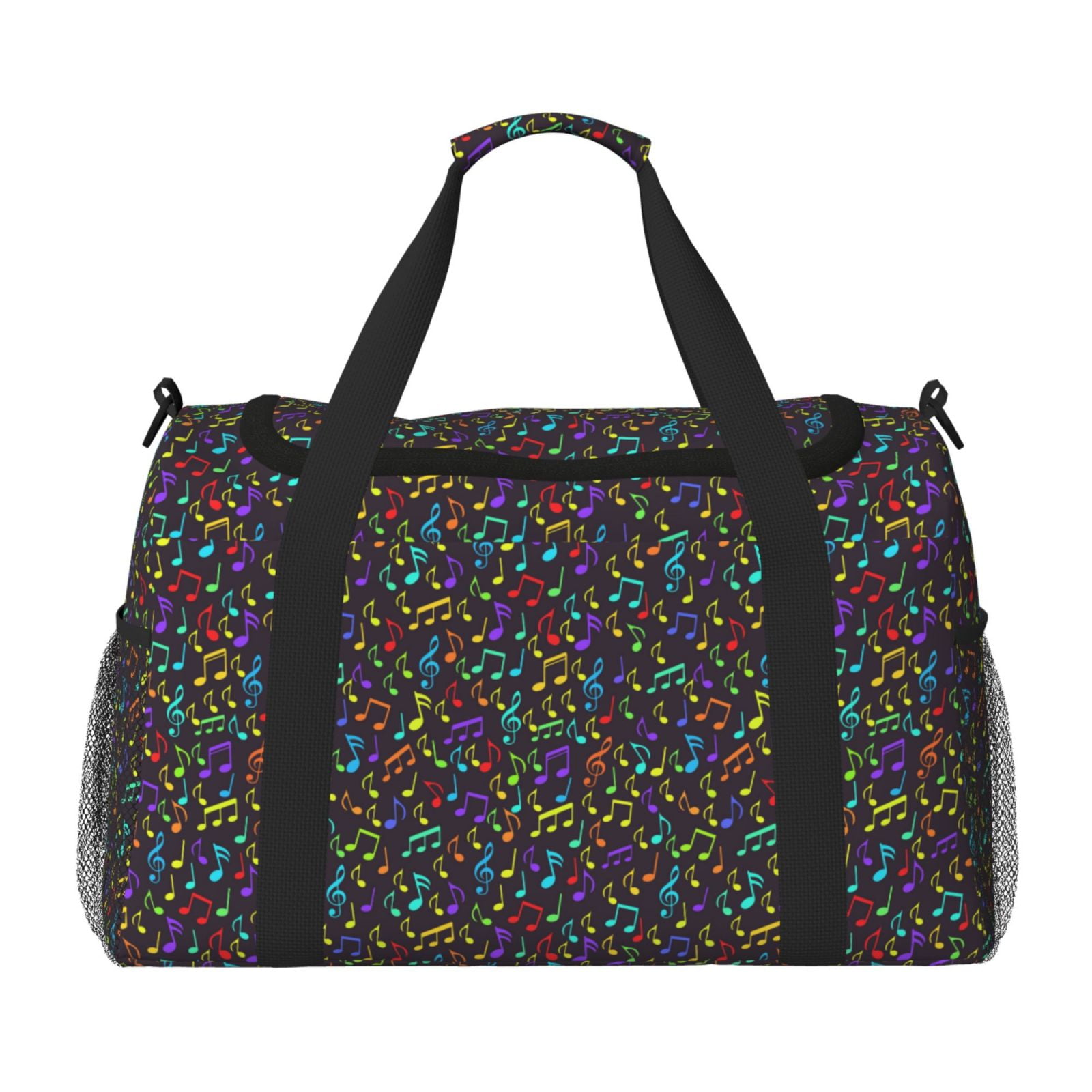 Fuzoiu Musical Notes Print Travel Duffle Bag,Carry On Tote Bags,Duffel Bag,Sport Gym Bag, Hospital Bag for Labor and Delivery, Overnight Bag,Luggage Bag