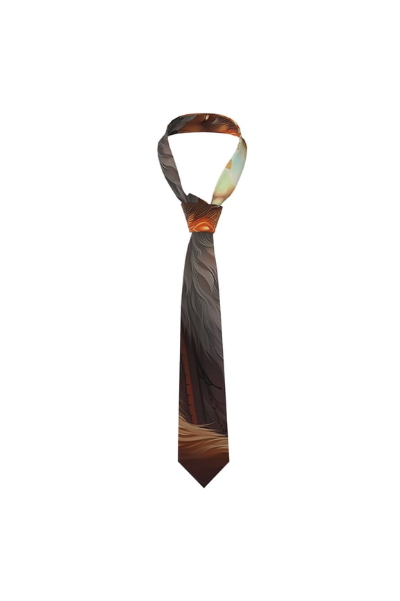 Mystic Fox With Halo Print Men's Necktie,Business Necktie,Mens Ties for Business Wedding Graduation