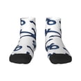 thumbnail image 1 of Fuzoiu Navy Blue Anchor Print Adult Socks, Crew Moisture-wicking Socks, Unisex Cushion Crew Socks,Casual Sports Ankle Socks, 1 of 7