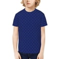 thumbnail image 1 of Fuzoiu Navy Blue Print Boys' Casual T-Shirt,Crewneck Undershirts,Boys Athletic Shirt,Short Sleeve T-Shirts for Outdoor Play, 1 of 7