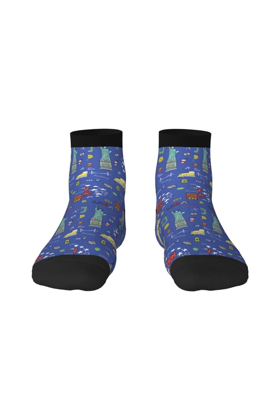 New-York City Print Adult Socks, Crew Moisture-wicking Socks, Unisex Cushion Crew Socks,Casual Sports Ankle Socks