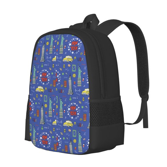 Fuzoiu New-York City Print Large Capacity Backpack,Travel Backpack,Laptop Bag,College School Rucksack Bag,for School, Travel & Outdoor Activities