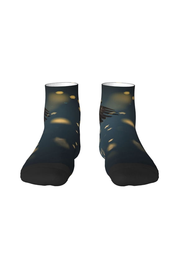 North American Bald Eagle Print Adult Socks, Crew Moisture-wicking Socks, Unisex Cushion Crew Socks,Casual Sports Ankle Socks
