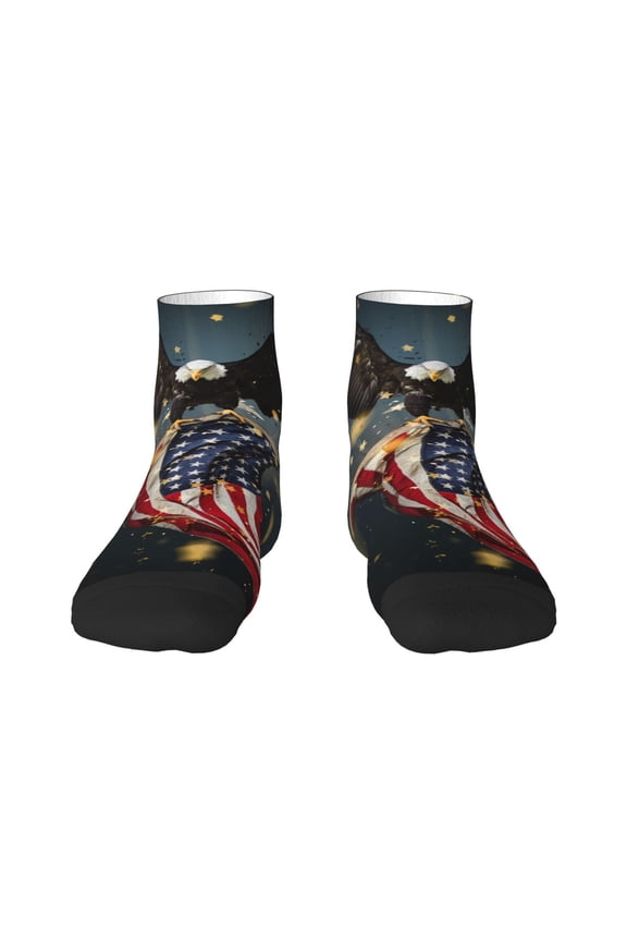 North American Bald Eagle1 Print Adult Socks, Crew Moisture-wicking Socks, Unisex Cushion Crew Socks,Casual Sports Ankle Socks