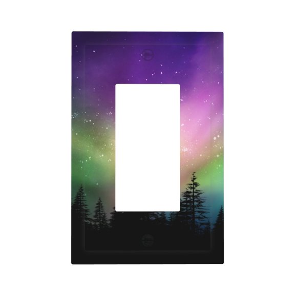 Fuzoiu Northern Lights Print Single Duplex Outlet Cover Plate, Light Switch Cover, for Receptacle Light Switch, Switch Cover Decorative Wallplate-Style U