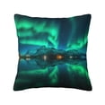 thumbnail image 1 of Fuzoiu Northern Lights Print Square Pillow Cover,Hidden Zipper Design,Luxury Square Pillow Case, Throw Pillow,Couch Cushion-18"x18", 1 of 7