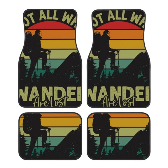 Fuzoiu Not All Who Wander Are Lost 1 Print Carpet Floor Mats for Car,Car Foot Mat Set,Universal Fit 4 Piece Mat Pad Set,Fits Most Cars Trucks Vans Sedans SUV Auto Carpet Mat Se