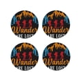 thumbnail image 1 of Fuzoiu Not All Who Wander Are Lost Hiking Print Leather Coasters Set,Drink Coasters Set of 4,for Tabletop Protection, Durable PVC Coasters,Home Décor and Housewarming Gift-Round Shape, 1 of 6