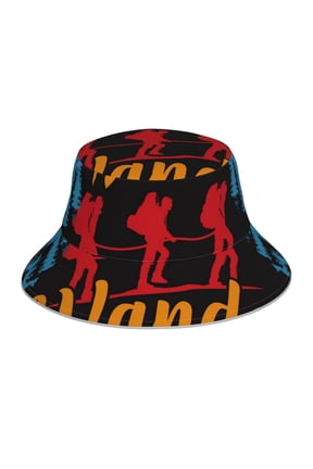 Not All Who Wander Are Lost Hiking Print Reflective Bucket Hat,Outdoor Hat for Men and Women,Bucket Hat for Travel Fishing Hunting Summer Camp