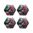 thumbnail image 1 of Fuzoiu Ocean Seahorse Print Leather Coasters Set,Drink Coasters Set of 4,for Tabletop Protection, Durable PVC Coasters,Home Décor and Housewarming Gift-Hexagon, 1 of 6