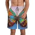 thumbnail image 1 of Fuzoiu Oil Painting Beautiful Butterfly Print Men's Beach Shorts,Men's Swim Trunks,Quick Dry Board Shorts with Pockets,Men's Bathing Suits for Surfing, Running, and Casual Wear-Medium, 1 of 6