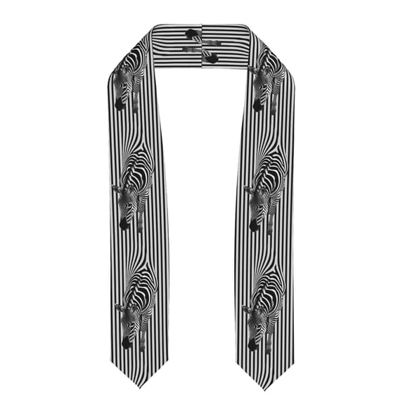 Fuzoiu Optical Zebra Illusion Print Graduation Sash,Graduation Stole,Unisex Adult Graduation Stole Shawl 91" Long,for Academic Commencements Shawl-Flattened
