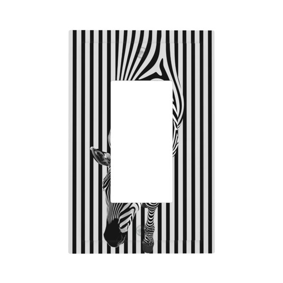 Fuzoiu Optical Zebra Illusion Print Single Duplex Outlet Cover Plate, Light Switch Cover, for Receptacle Light Switch, Switch Cover Decorative Wallplate-Style U