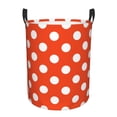 thumbnail image 1 of Fuzoiu Orange And White Polka Dot1 Print Circular Hamper,Laundry Basket with Handle,Collapsible Laundry,Dirty Clothes Storage Basket,for Bedroom Bathroom Dorm Living Room-Medium, 1 of 6