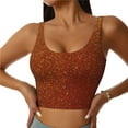 thumbnail image 1 of Fuzoiu Orange Glitter Print Women's Sports Vest,U-Back Sports Tank,Gym Vests,Athletic Sleeveless Shirts,Exercise Undershirts,Yoga, Gym, and Dance Wear-X-Large, 1 of 8