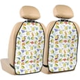thumbnail image 1 of Fuzoiu Orange Green Avocado Print 2 Pack Kick Mat Back Seat Protector With 3 Storage Pockets, Universal Car Seat Back Organizer For Kids Pets, Waterproof Backseat Protector For Most Car, 1 of 8