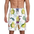thumbnail image 1 of Fuzoiu Orange Green Avocado Print Pajama Shorts for Men, Men's Pajama Bottoms,Mens Lounge Sleepwear,Pajama Pants with Pocket-Medium, 1 of 6