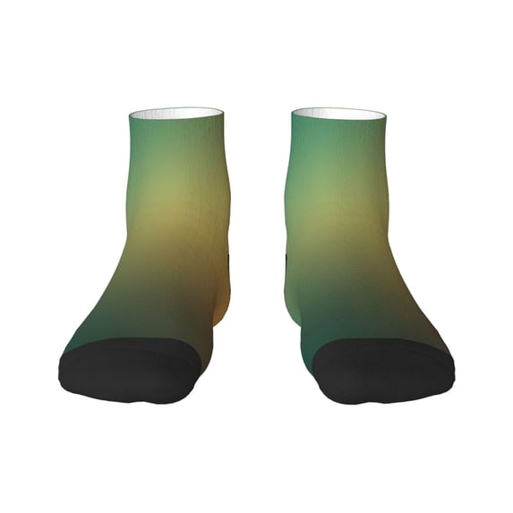 Fuzoiu Orange To Teal Gradient Print Adult Socks, Crew Moisture-wicking Socks, Unisex Cushion Crew Socks,Casual Sports Ankle Socks