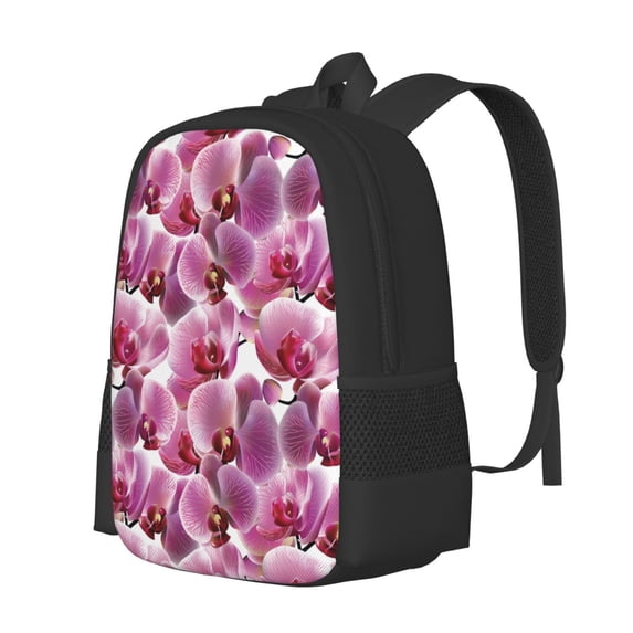 Fuzoiu Orchids Flowers Print Large Capacity Backpack,Travel Backpack,Laptop Bag,College School Rucksack Bag,for School, Travel & Outdoor Activities