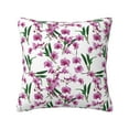 thumbnail image 1 of Fuzoiu Orchids Flowers Print Square Pillow Cover,Hidden Zipper Design,Luxury Square Pillow Case, Throw Pillow,Couch Cushion-26"x26", 1 of 7
