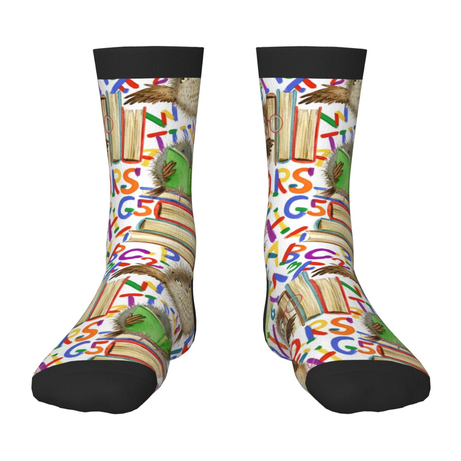 Fuzoiu Owl Back To School Print Kids Socks For Boys Girls,Grip Crew ...